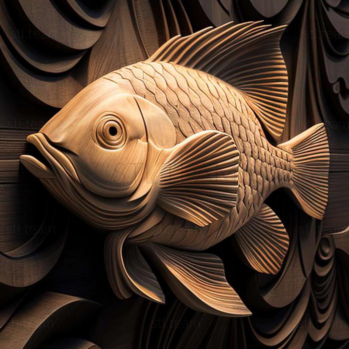 3D model London shubunkin fish (STL)